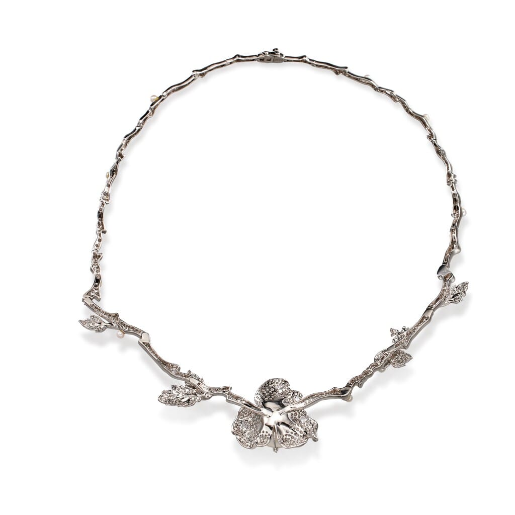 White Gold, South Sea Pearl and Diamond Collar Necklace