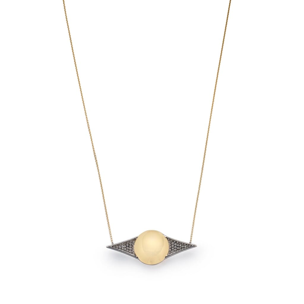 Gold, White Gold, Opal and Diamond Pendant Necklace