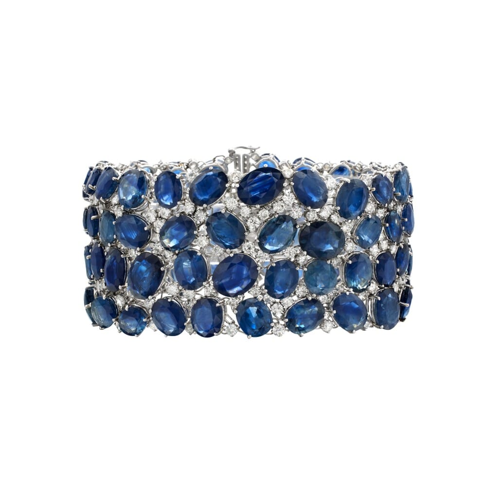 White Gold, Sapphire and Diamond Bracelet