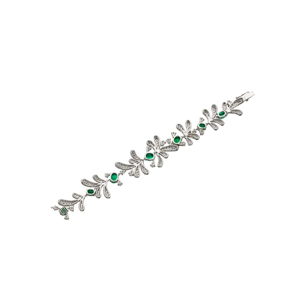 White Gold, Emerald and Diamond Bracelet