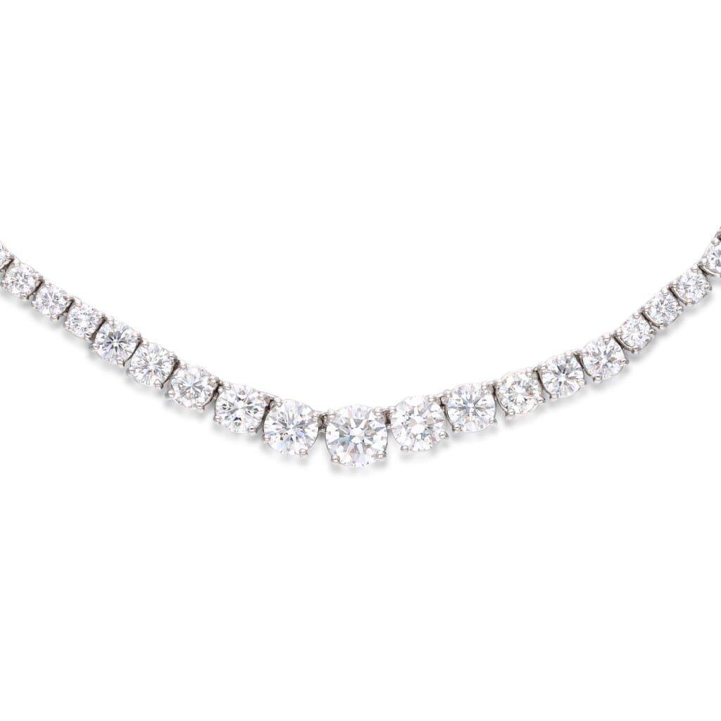 White Gold and 20.00cts Diamond Rivière Tennis Necklace