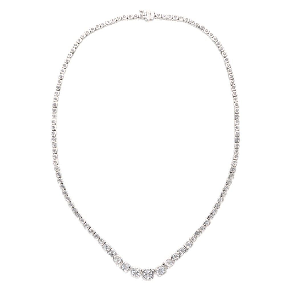 White Gold and 20.00cts Diamond Rivière Tennis Necklace