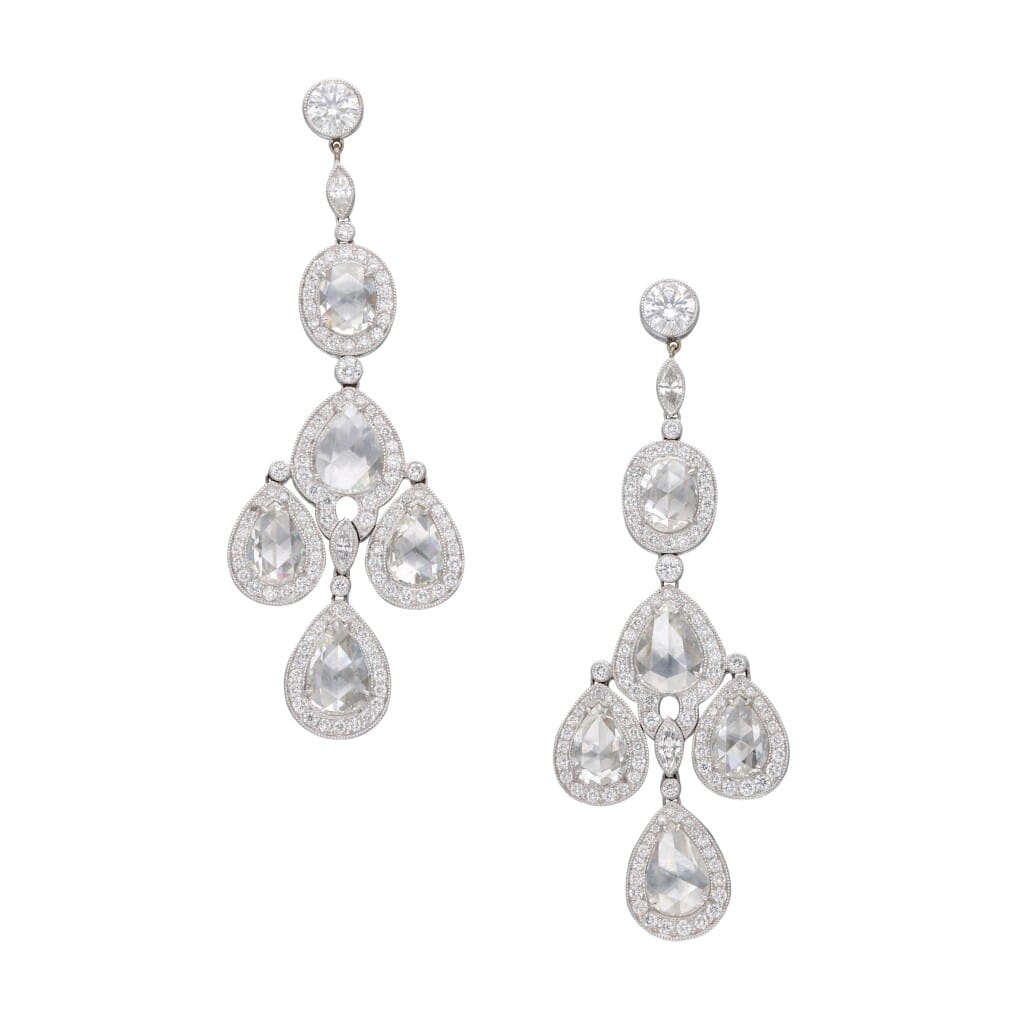Platinum and Diamond Drop Earrings