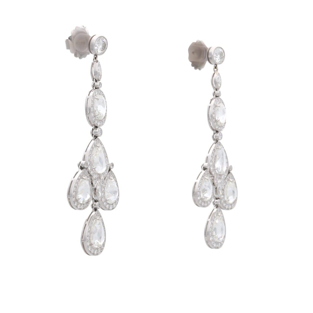 Platinum and Diamond Drop Earrings