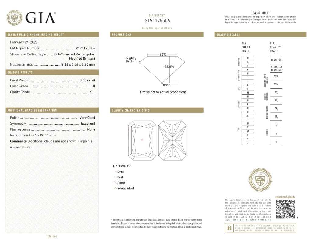 White Gold, 3.00ct Radiant Cut Diamond and Diamond Three Stone Ring