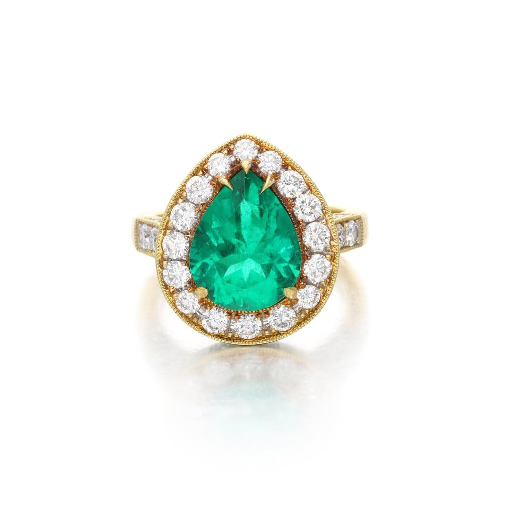 Gold, 3.25ct Colombian Emerald and Diamond Ring