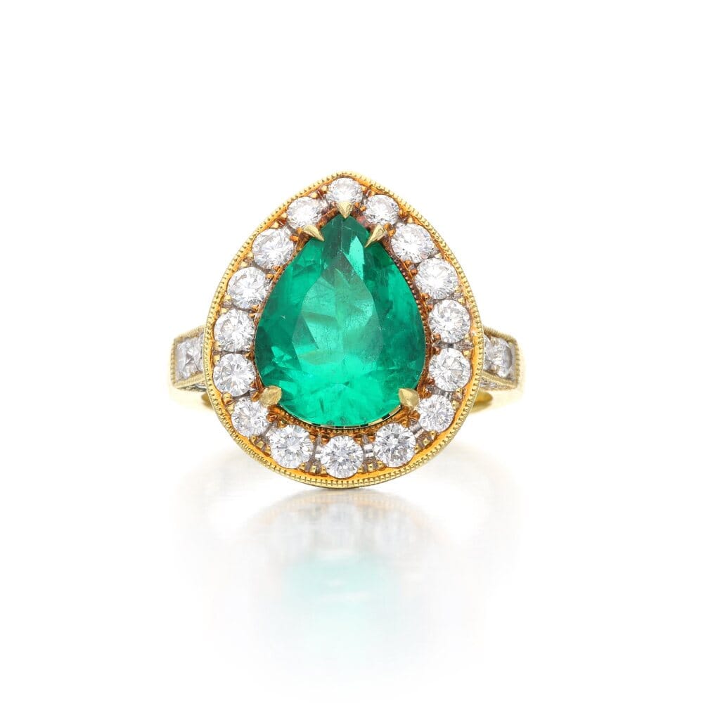 Gold, 3.25ct Colombian Emerald and Diamond Ring