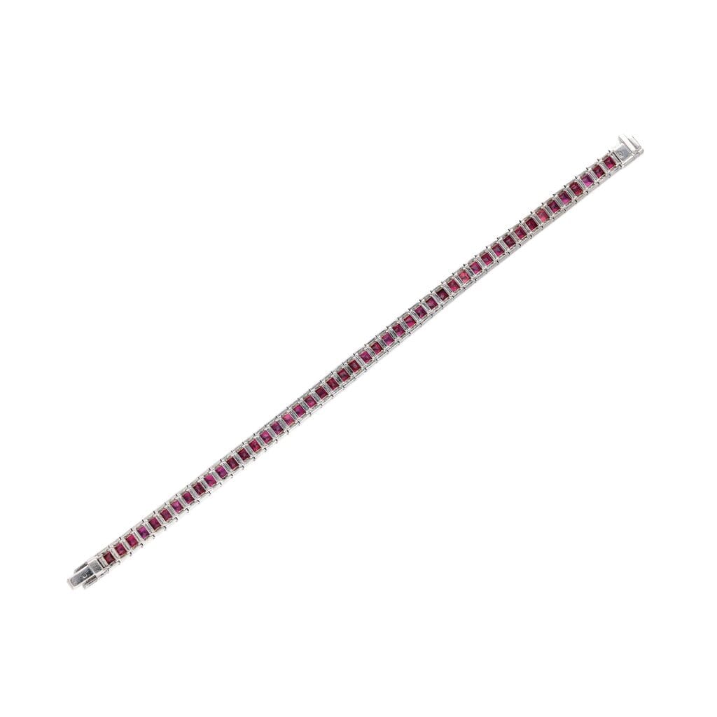Platinum and 12.25ctw Ruby Tennis Bracelet