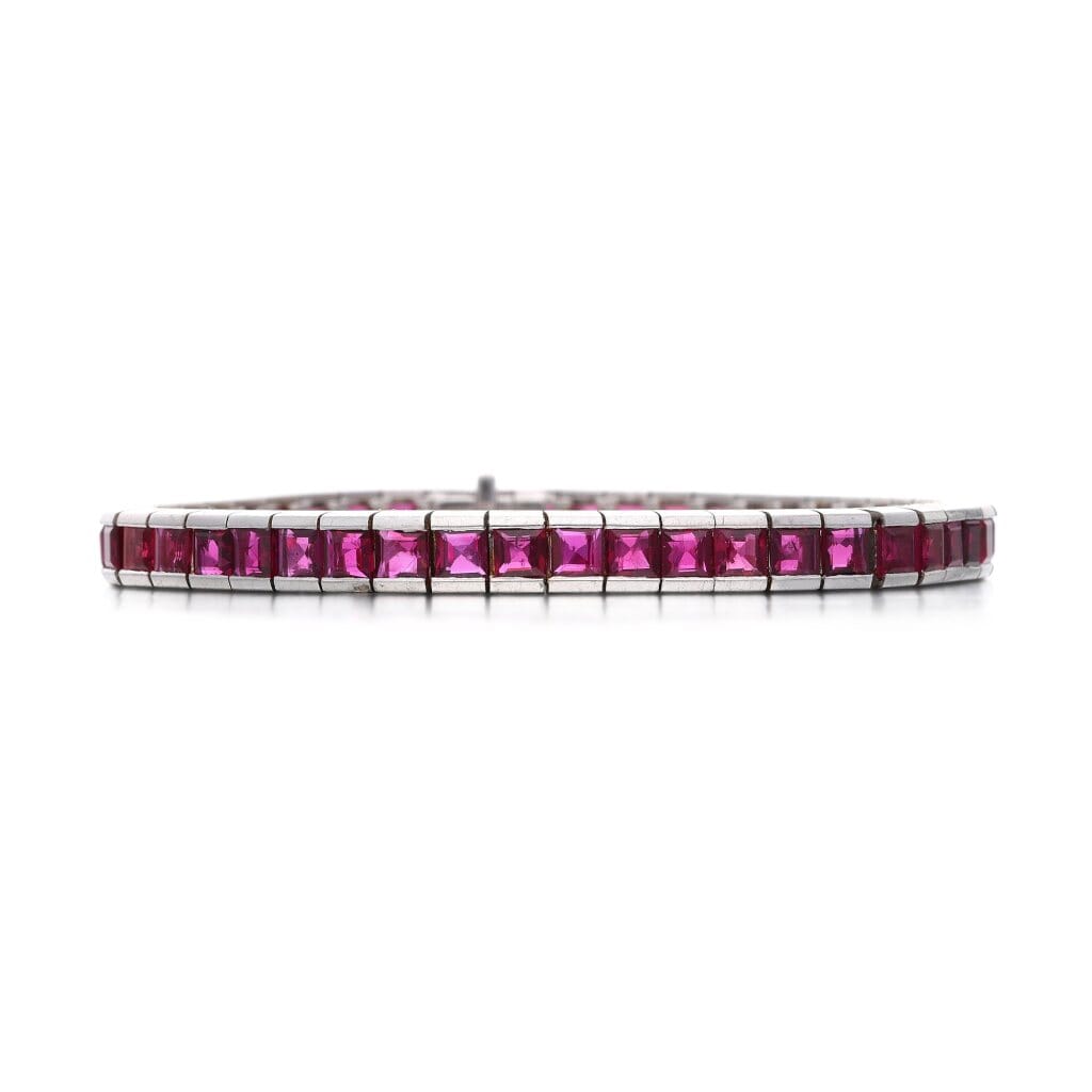 Platinum and 12.25ctw Ruby Tennis Bracelet