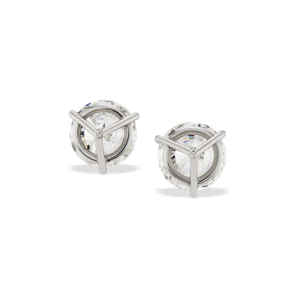 Platinum and 2.80ctw Round Brilliant Cut Diamond Stud Earrings