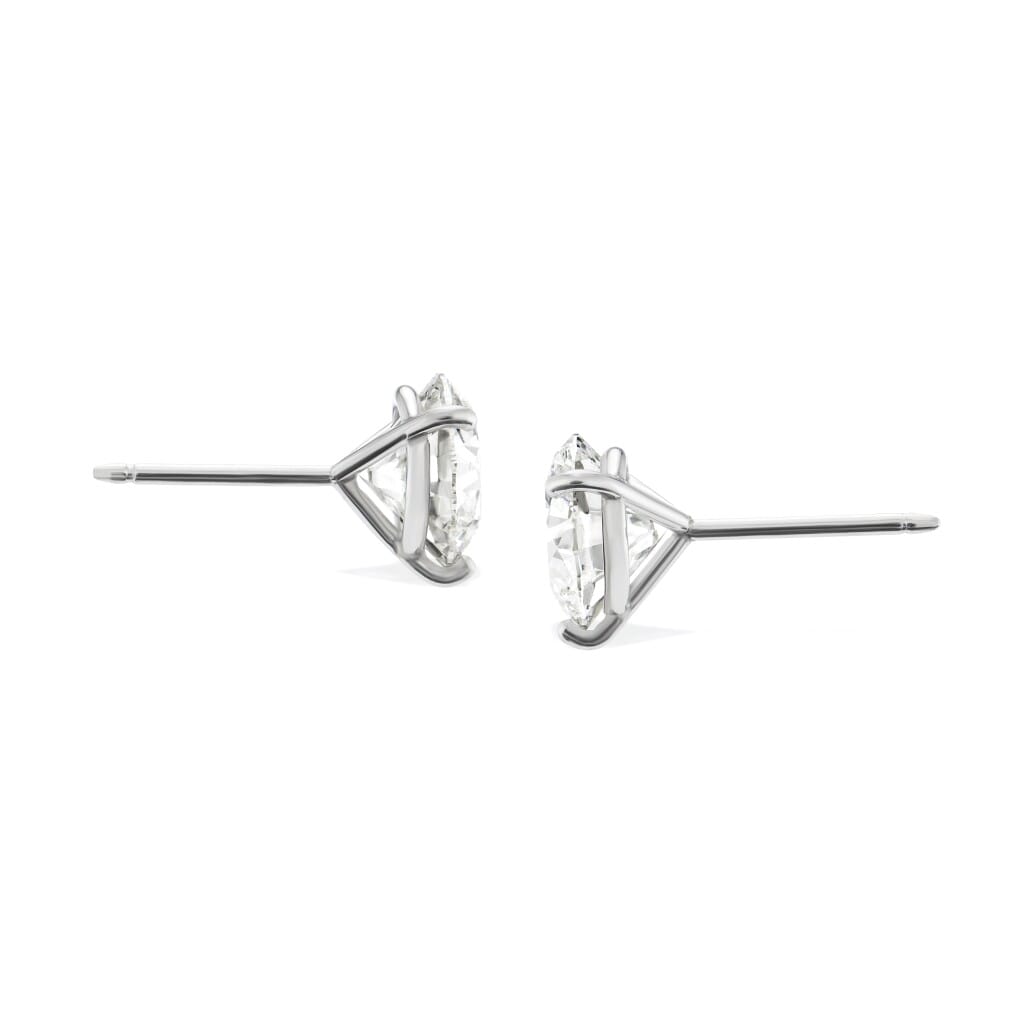 Platinum and 2.80ctw Round Brilliant Cut Diamond Stud Earrings