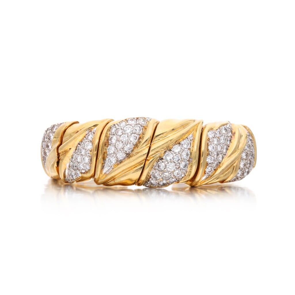 Gold and Diamond Cuff Bracelet