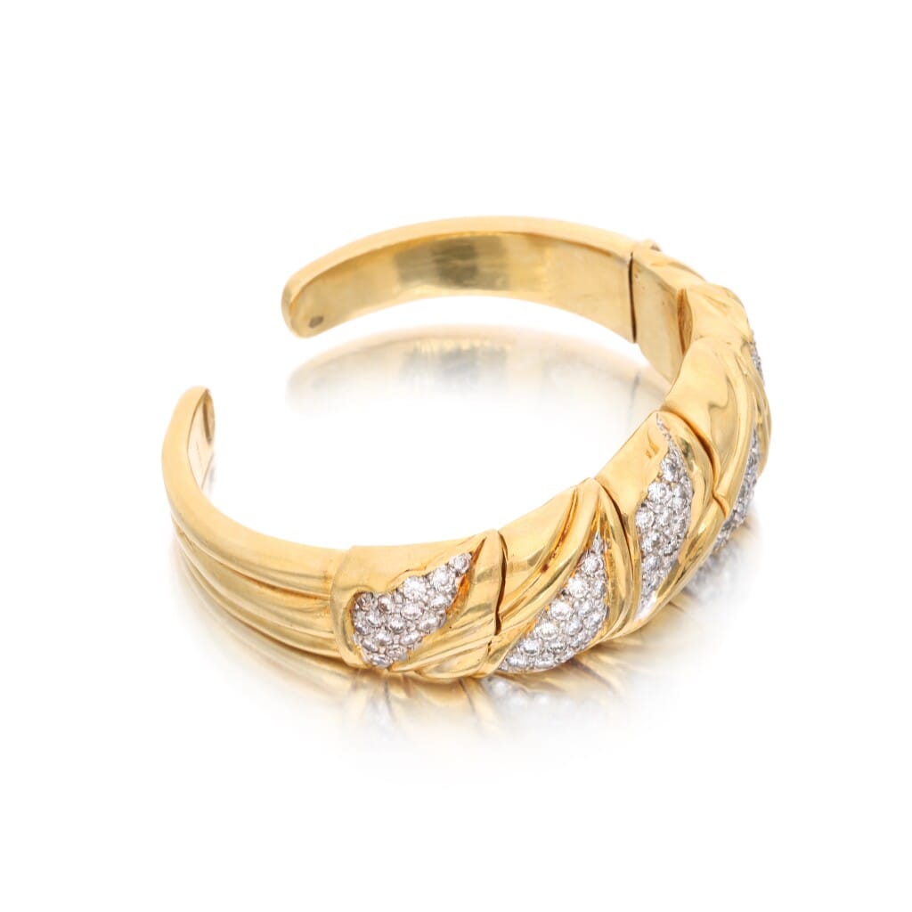 Gold and Diamond Cuff Bracelet