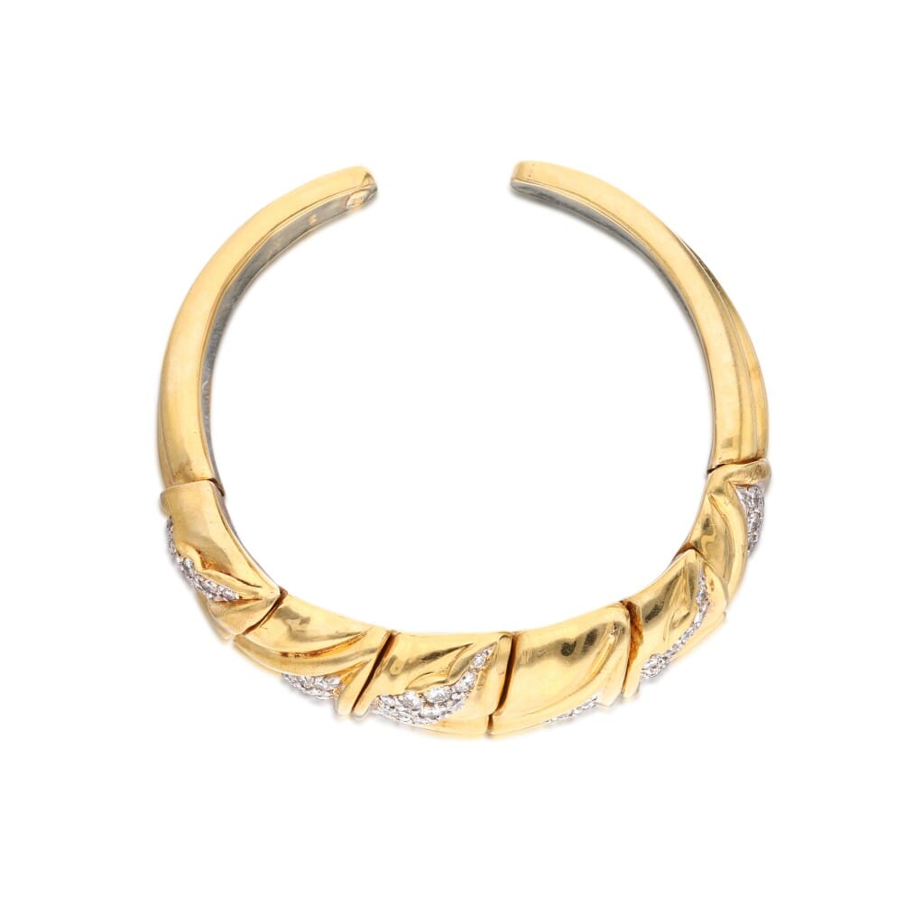 Gold and Diamond Cuff Bracelet