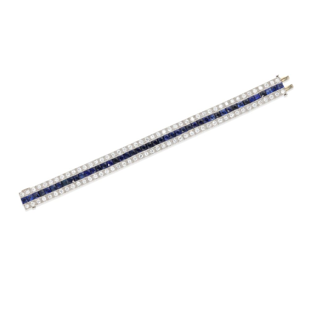 Platinum, Sapphire and Diamond Bracelet