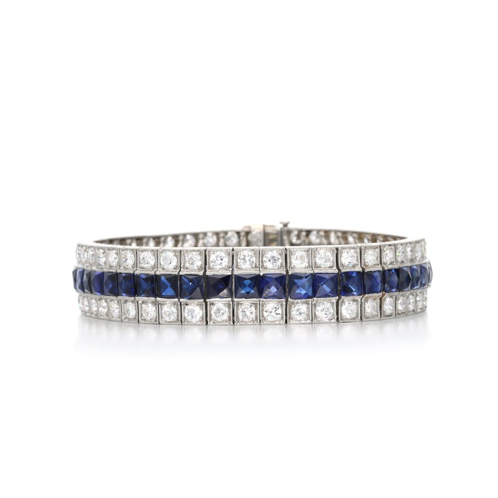 Platinum, Sapphire and Diamond Bracelet