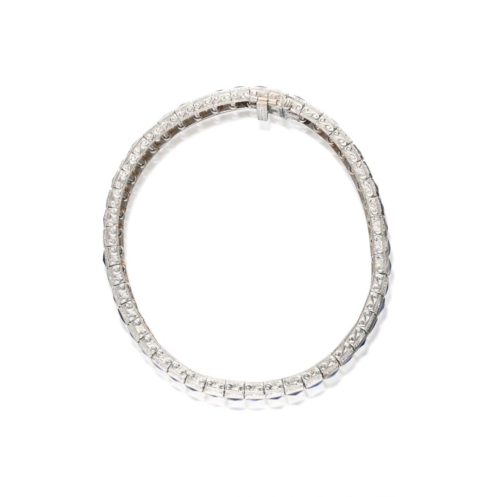 Platinum, Sapphire and Diamond Bracelet