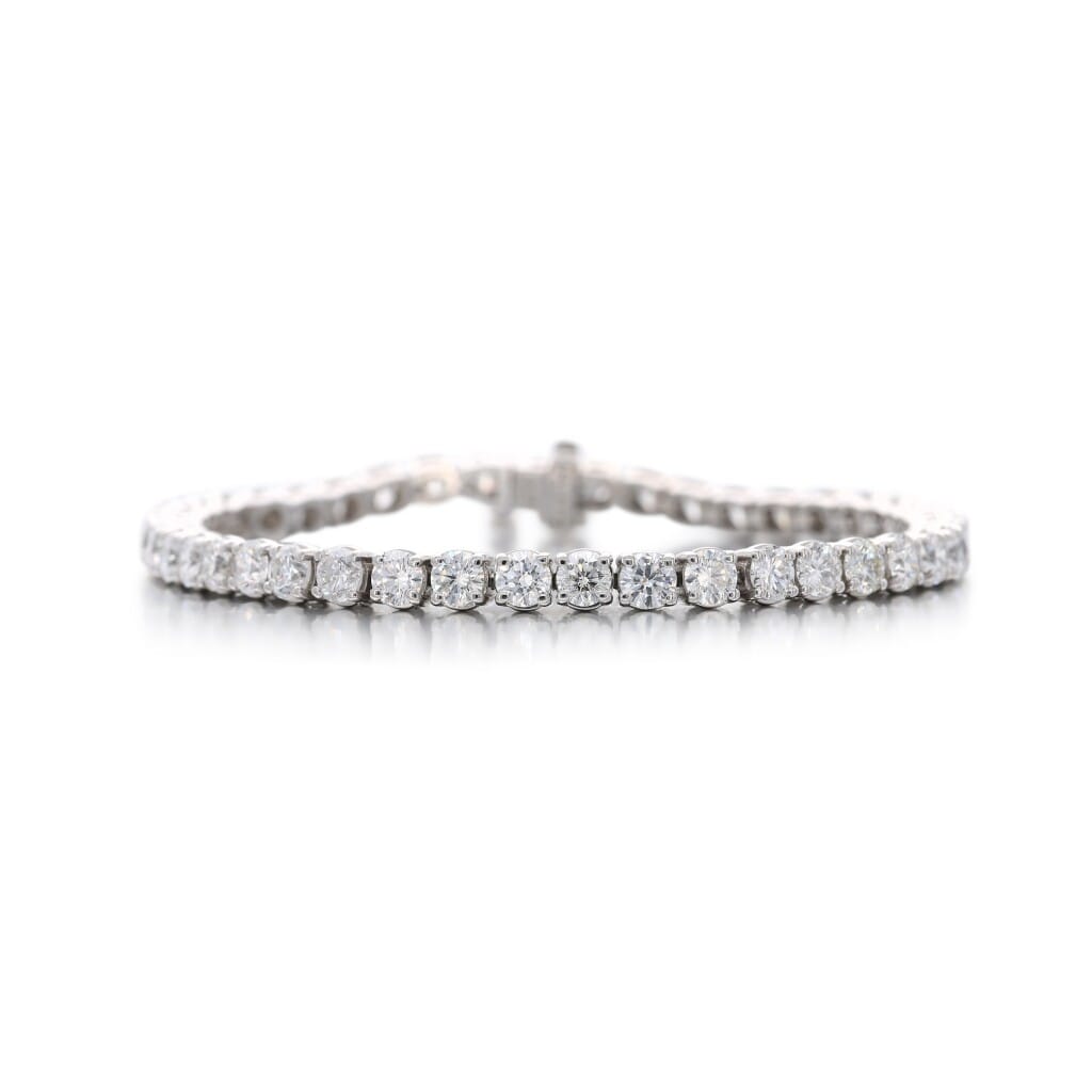 Platinum and 8.85ct Round Brilliant Cut Diamond Tennis Bracelet