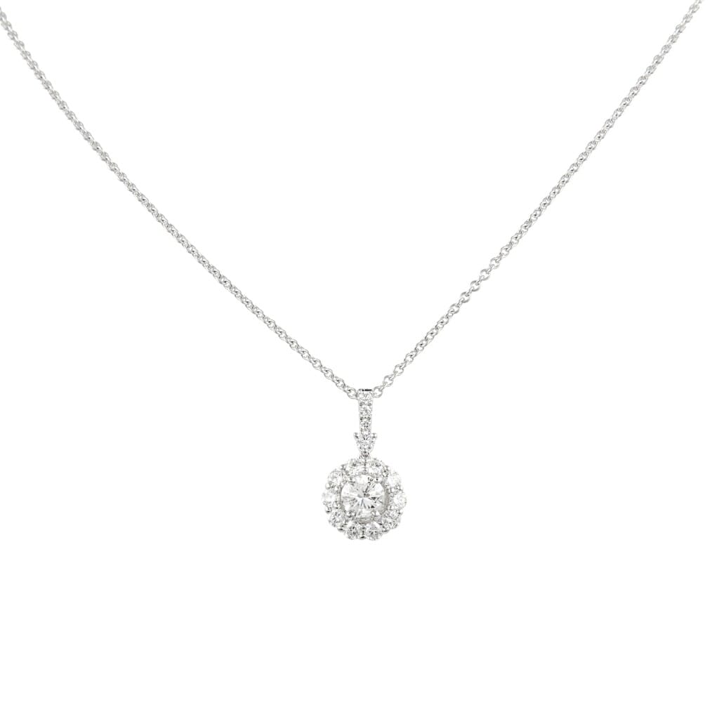 White Gold and Diamond Pendant Necklace