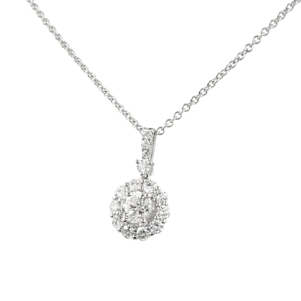 White Gold and Diamond Pendant Necklace