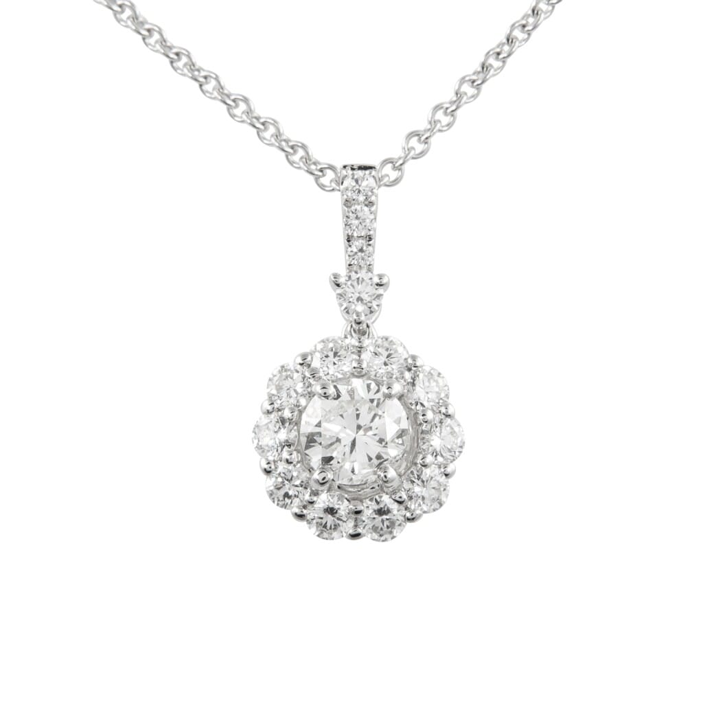 White Gold and Diamond Pendant Necklace