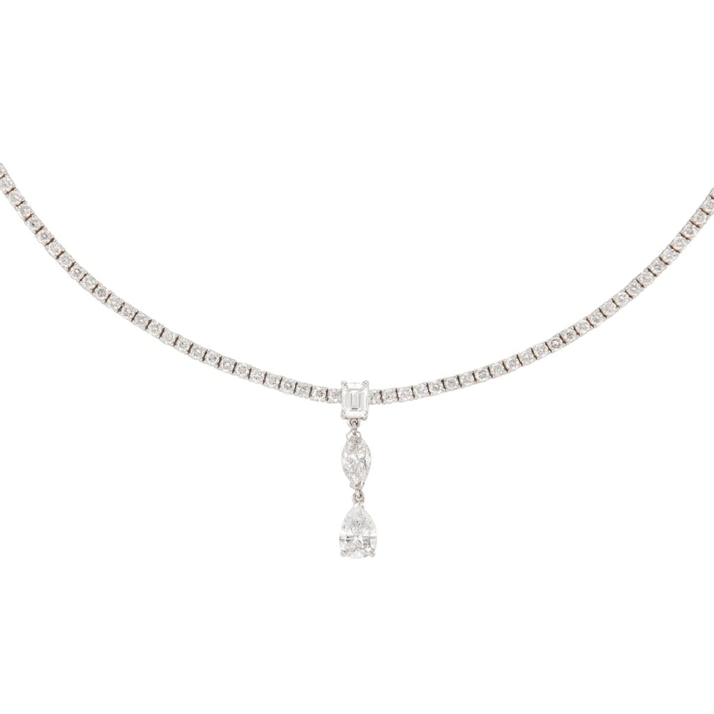 White Gold and Diamond Tennis Necklace