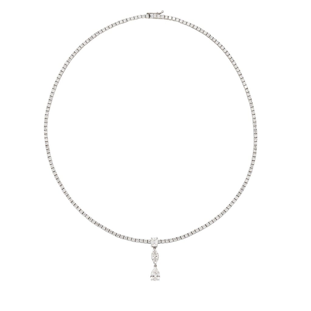 White Gold and Diamond Tennis Necklace