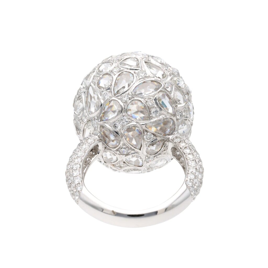 White Gold and Diamond Orb Ring