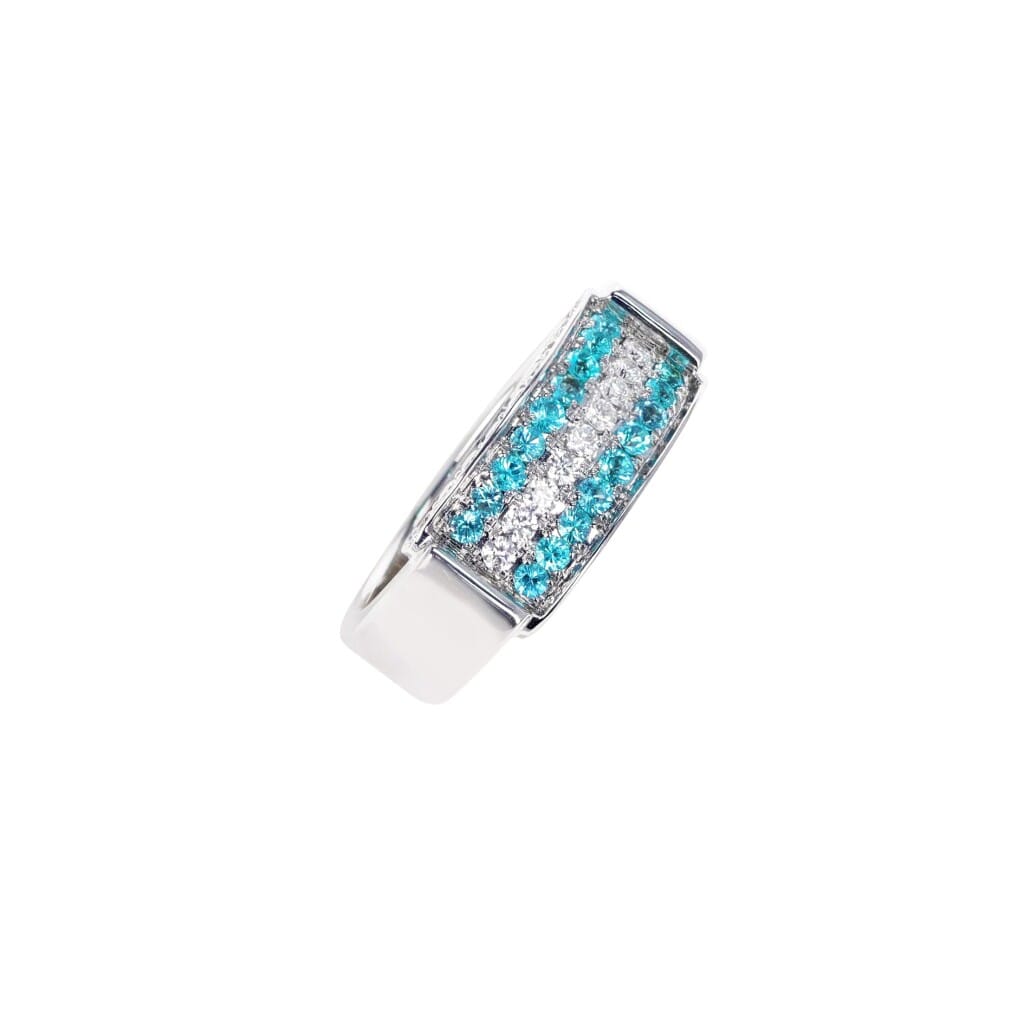 White Gold, Brazilian Paraíba Tourmaline and Diamond Ring