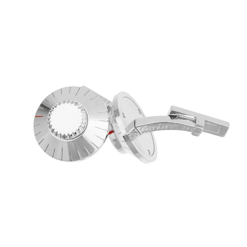 White Gold Safe Lock Combination Cufflinks