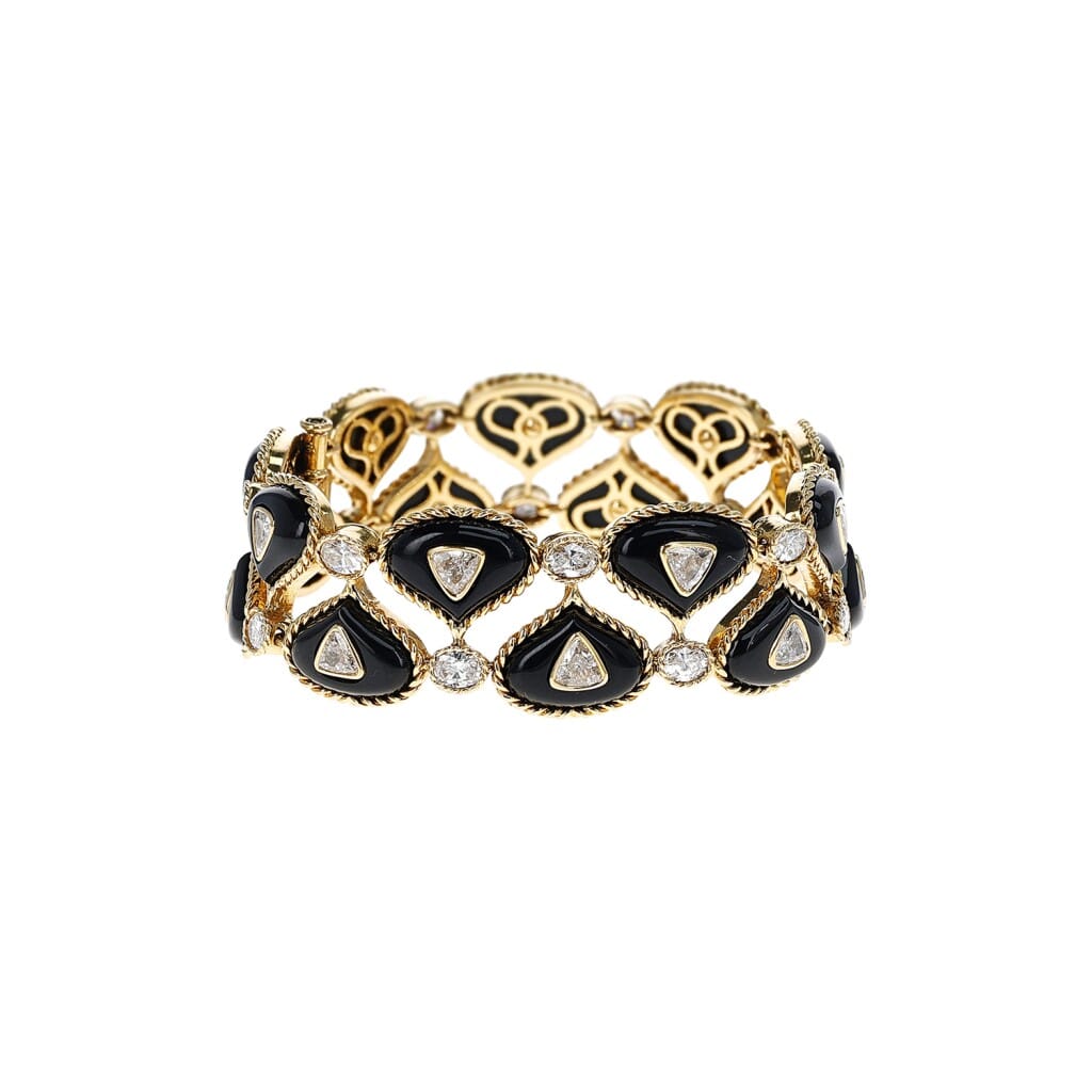 Gold, Onyx and Diamond Bracelet