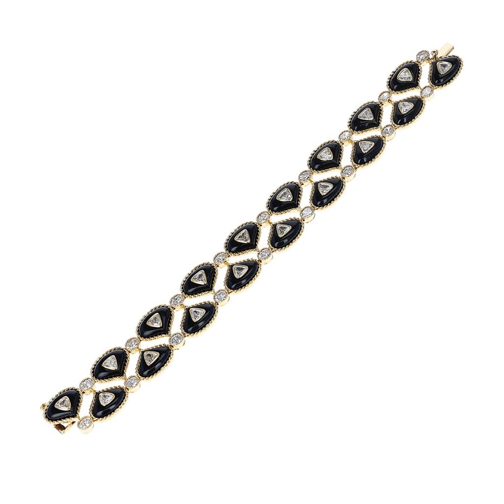 Gold, Onyx and Diamond Bracelet