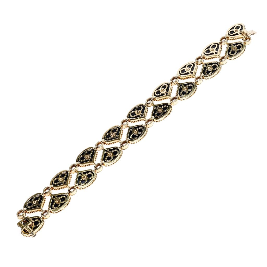 Gold, Onyx and Diamond Bracelet