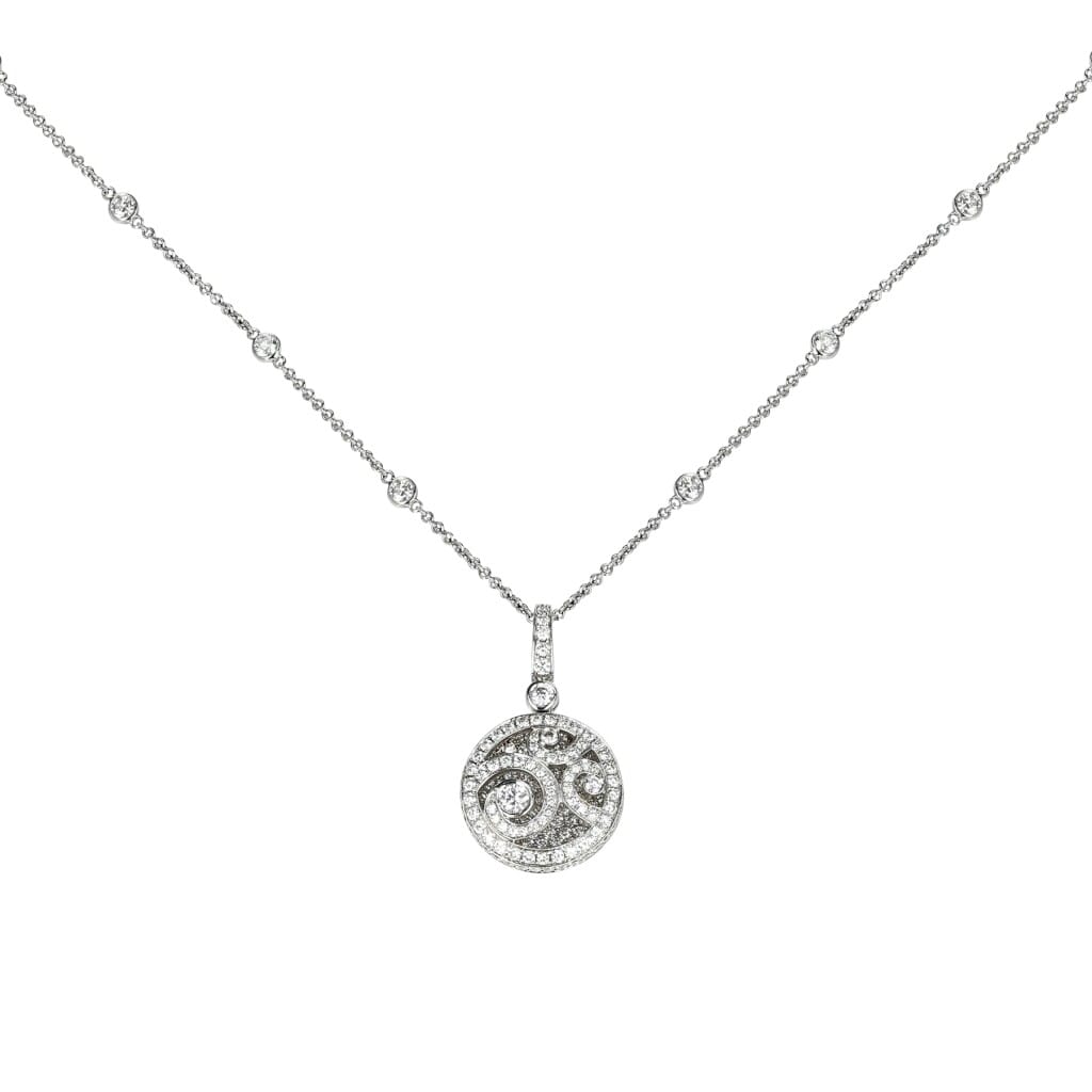 White Gold and Diamond Pendant Necklace