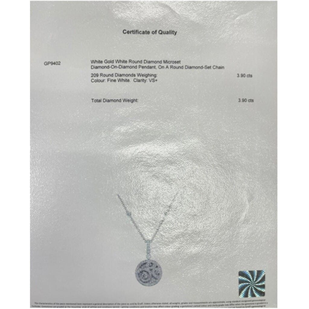 White Gold and Diamond Pendant Necklace