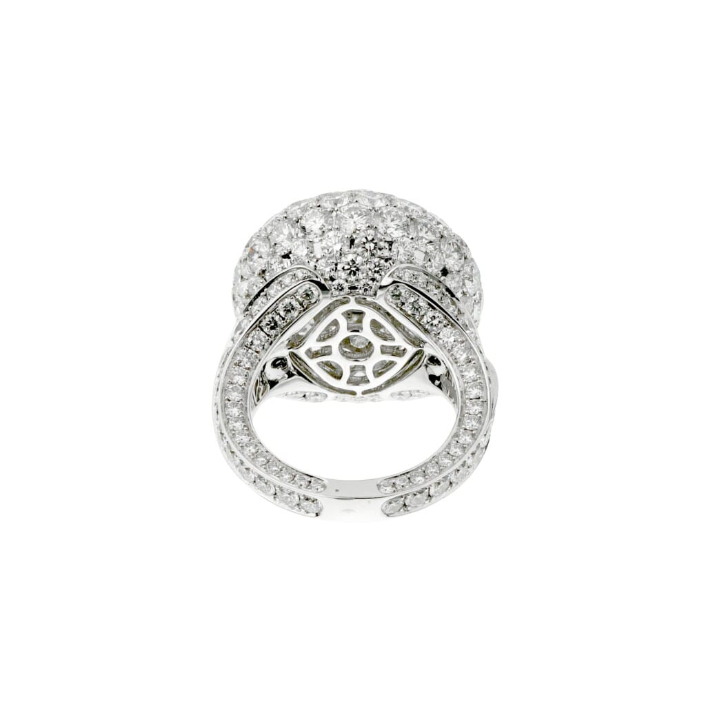 White Gold and Diamond Bombé Ring
