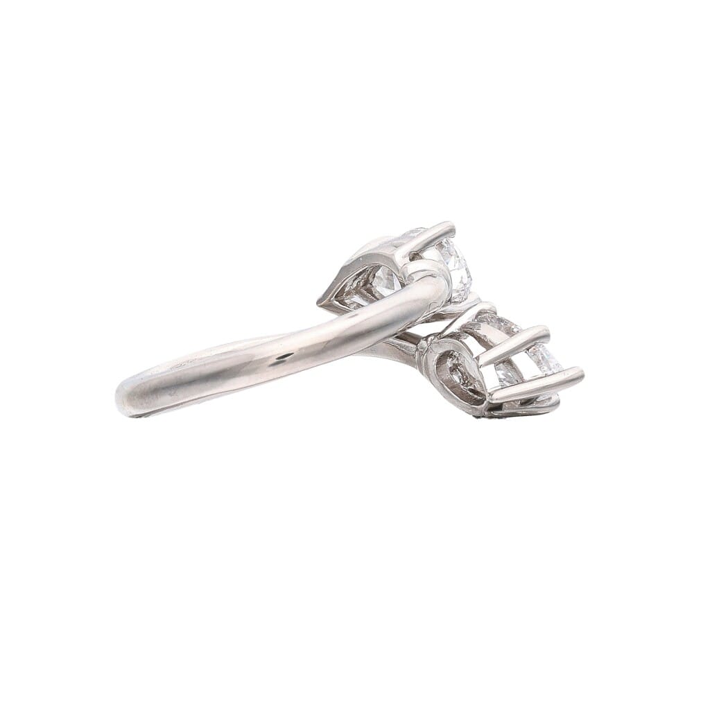 Platinum, 1.01ct and 1.00ct Pear Shape Diamond Toi et Moi Ring