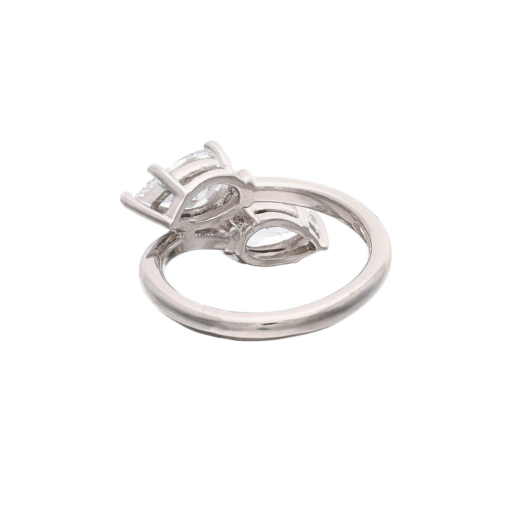 Platinum, 1.01ct and 1.00ct Pear Shape Diamond Toi et Moi Ring