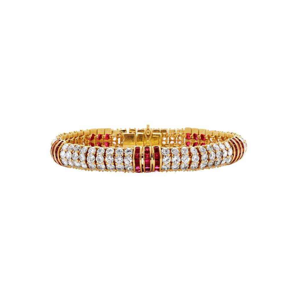 Gold, Diamond and Ruby Bracelet