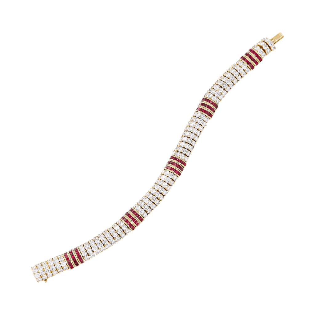 Gold, Diamond and Ruby Bracelet