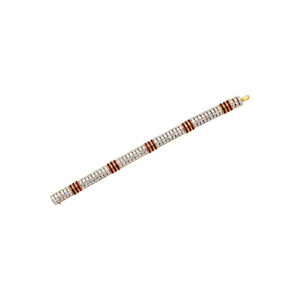 Gold, Diamond and Ruby Bracelet