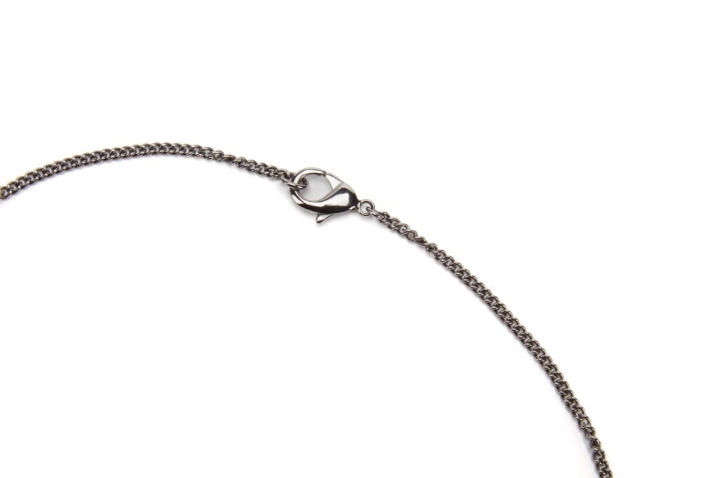 Silver Metal, Ruthenium and Strass CC Dog Tag Necklace, 2020