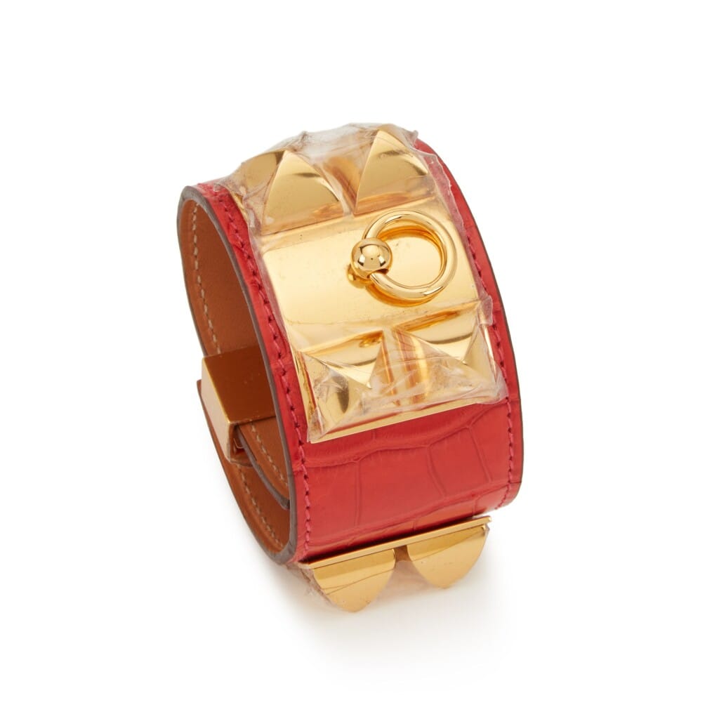 Geranium Matte Alligator Collier de Chien Gold Hardware, 2012