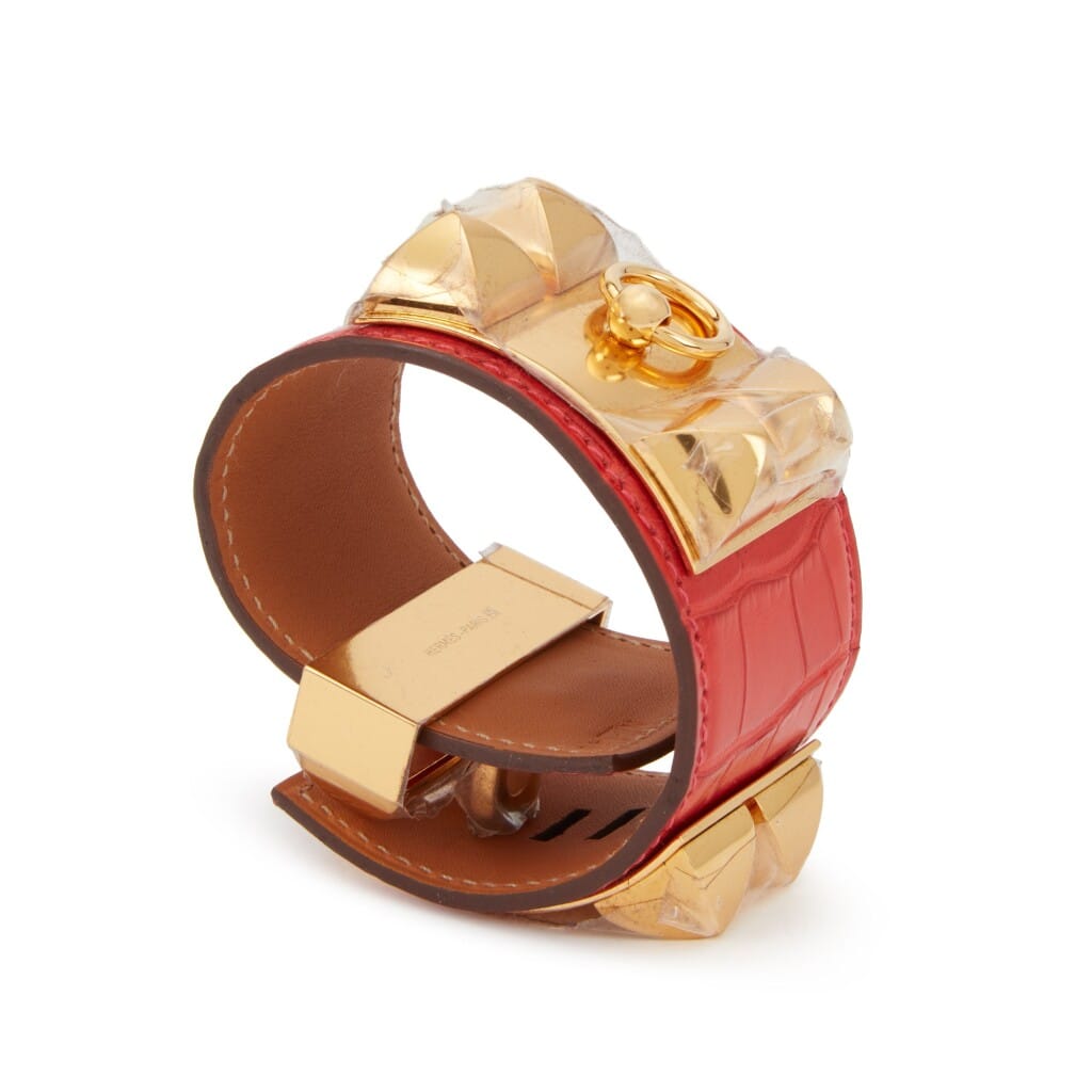 Geranium Matte Alligator Collier de Chien Gold Hardware, 2012