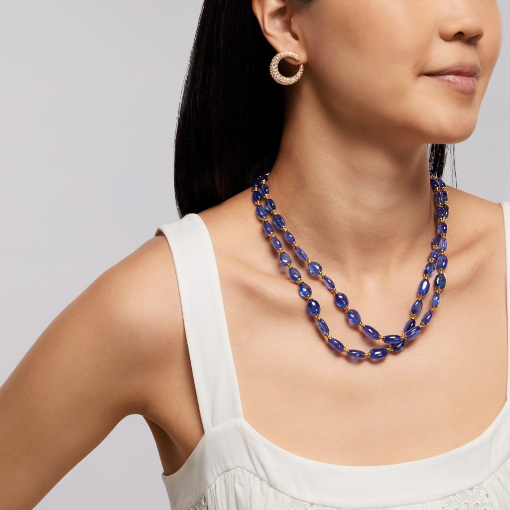 Gold and Tanzanite Necklace