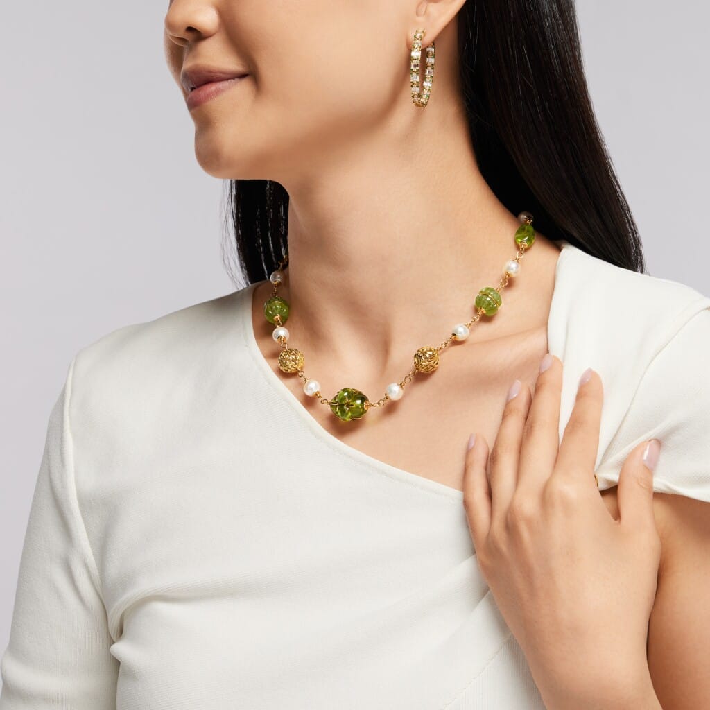 Gold, Diamond and Emerald Hoop Earrings