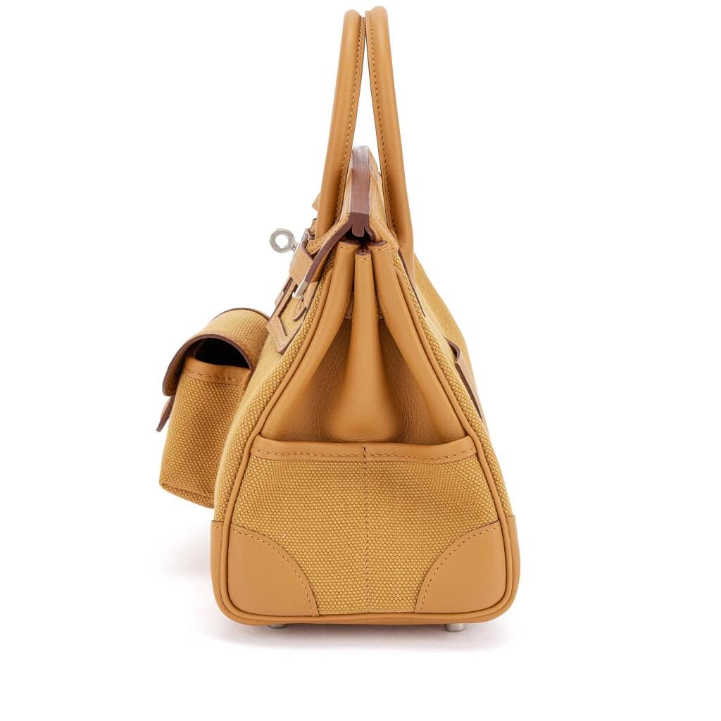 Limited Edition Desert and Sesame Swift and Canvas Cargo Birkin 25 Palladium Hardware, 2024