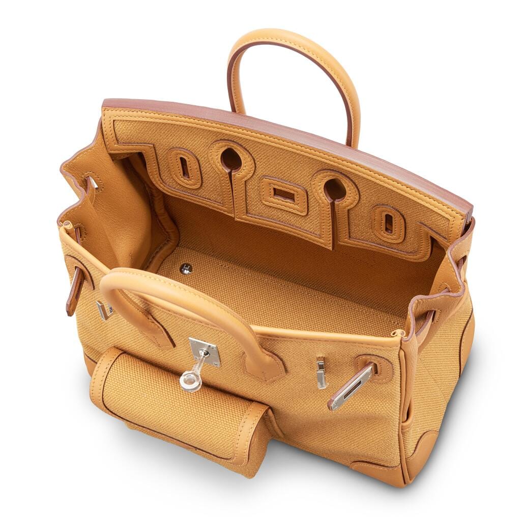 Limited Edition Desert and Sesame Swift and Canvas Cargo Birkin 25 Palladium Hardware, 2024