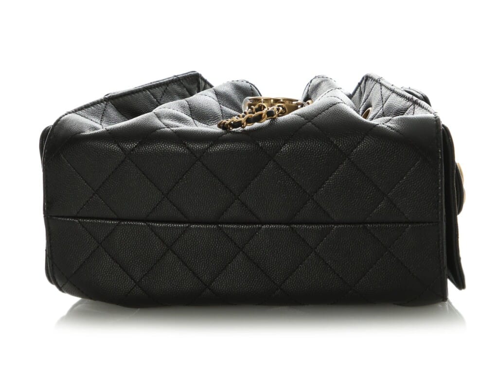 Black Quilted Caviar Mini 25 Aged Gold Hardware, 2025