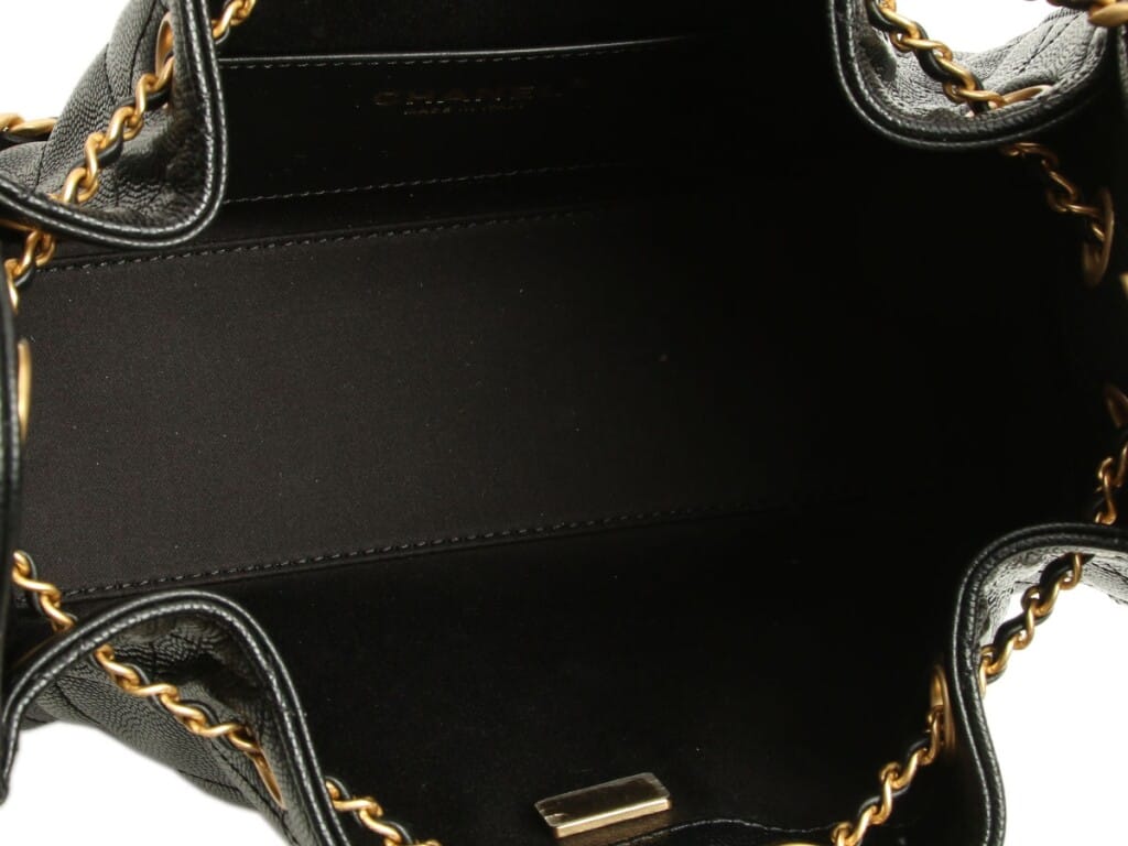 Black Quilted Caviar Mini 25 Aged Gold Hardware, 2025